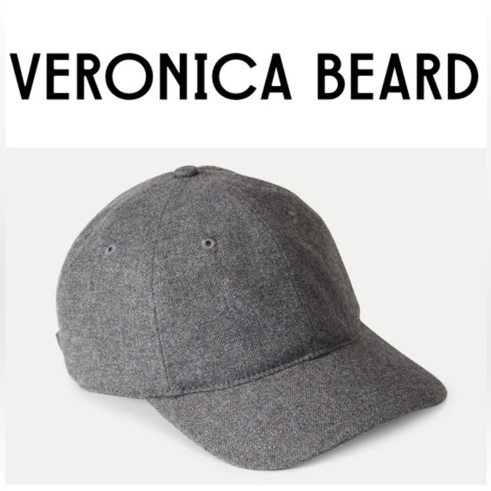 VERONICA BEARD Flannel Baseball Soft Wool Cap Grey OS NWT Designer Hat